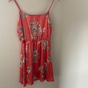 Coral Floral Dress